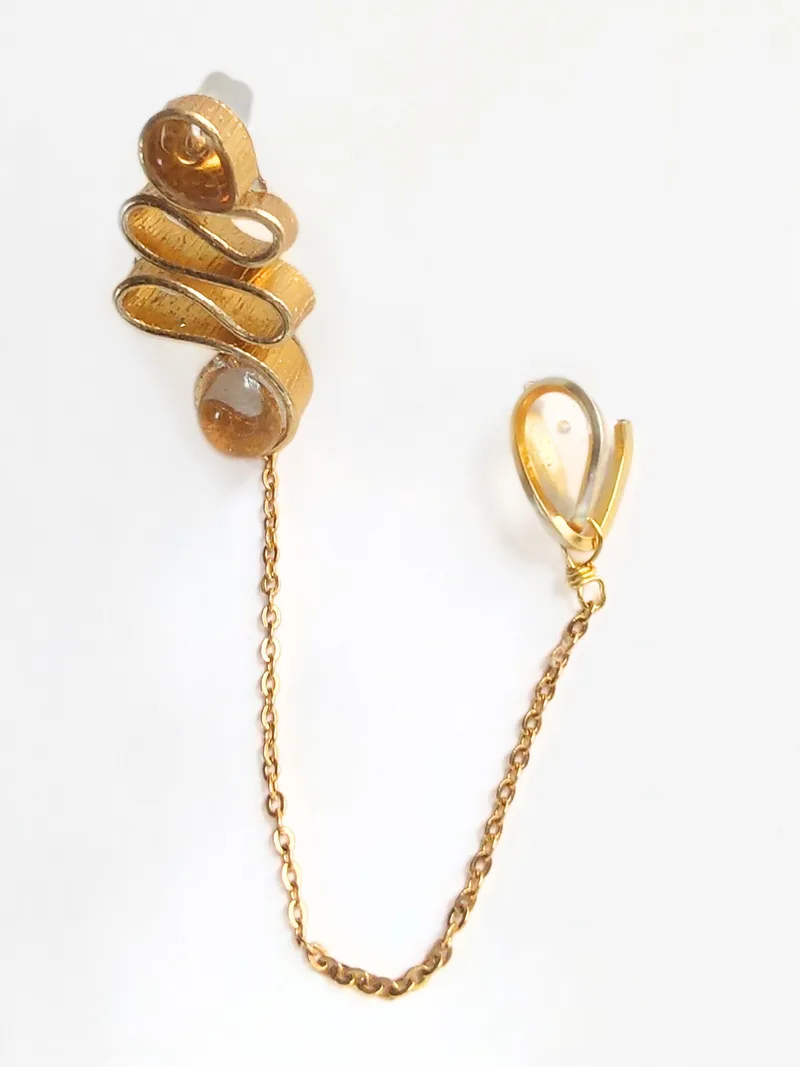 Water Earring with Cuff Chain